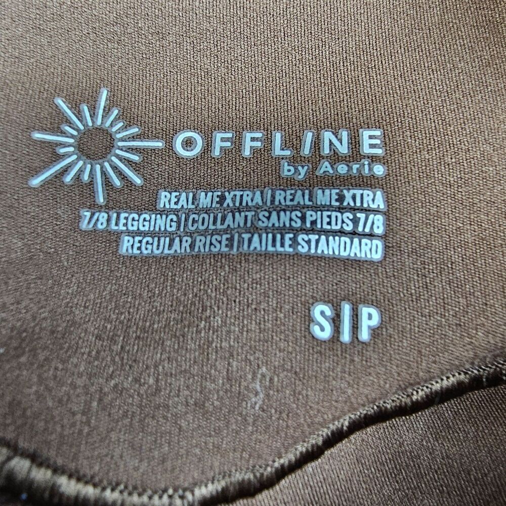 Offline by Aerie Real Me XTRA Twist Waist Leggings Brown Small 7/8 High Rise - Picture 6 of 12